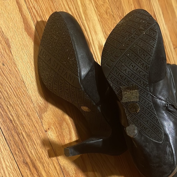 LUCA Stefani Alicia Black Leather/Suede Tall - Picture 6 of 7